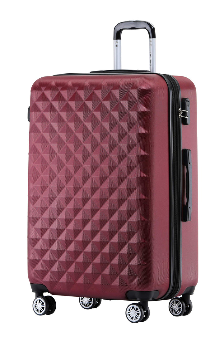 BEIBYE Zwillingsrollen 2066 Hartschale Trolley Koffer Reisekoffer Gepäck M-L-XL-Set (Weinrot, L) Wei