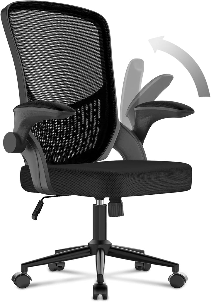 naspaluro Ergonomischer Bürostuhl, Schreibtischstuhl mit 90° Klappbaren Armlehnen, Einzigartige Lend
