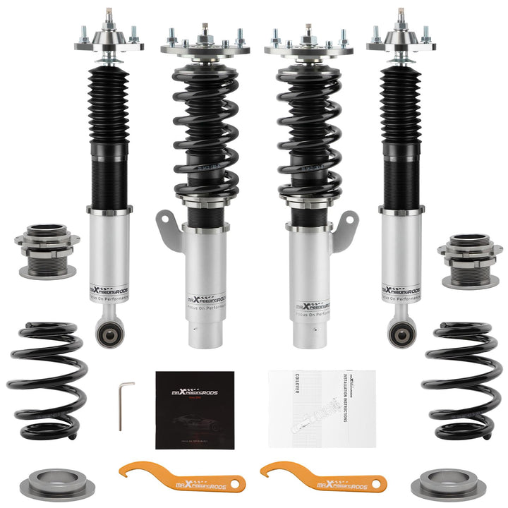 maXpeedingrods Sport-Gewindefahrwerk Fahrwerk Dämpfung einstellbar für 3er E46 grau