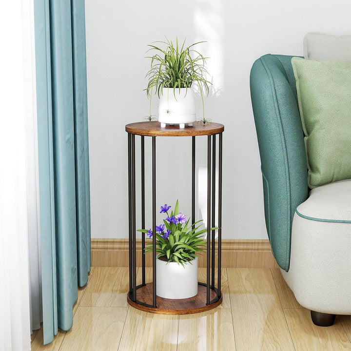 HDANI Rund Pflanzenständer Metall 35cm,Solider und Robuster Blumenständer für Wohnzimmer, Garten,Bal