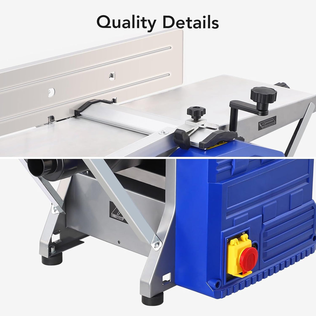 Garvee Elektrischer Dickenhobel 1250 W, Tischhobel Für Hart- & Weichholz | 8000 U/min Leistung, 20 c