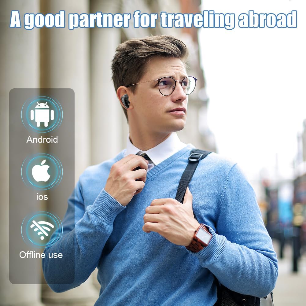 Ainiv AI Kopfhörer Übersetzer, Translator Earbuds, Bluetooth Kopfhörer Sofortübersetzung in 144 Spra