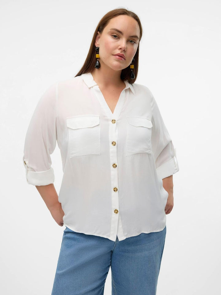 Vero Moda Female Hemd VMCBUMPY Hemd 44 Grosse Grössen Snow White, 44 Gro&amp;