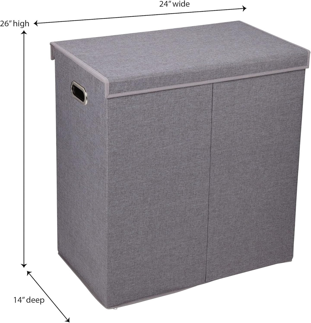 Household Essentials Hamper Wäscheservice Sorter mit Magnetverschluss, Double, Grau