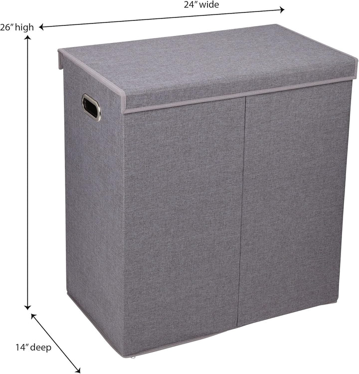 Household Essentials Hamper Wäscheservice Sorter mit Magnetverschluss, Double, Grau