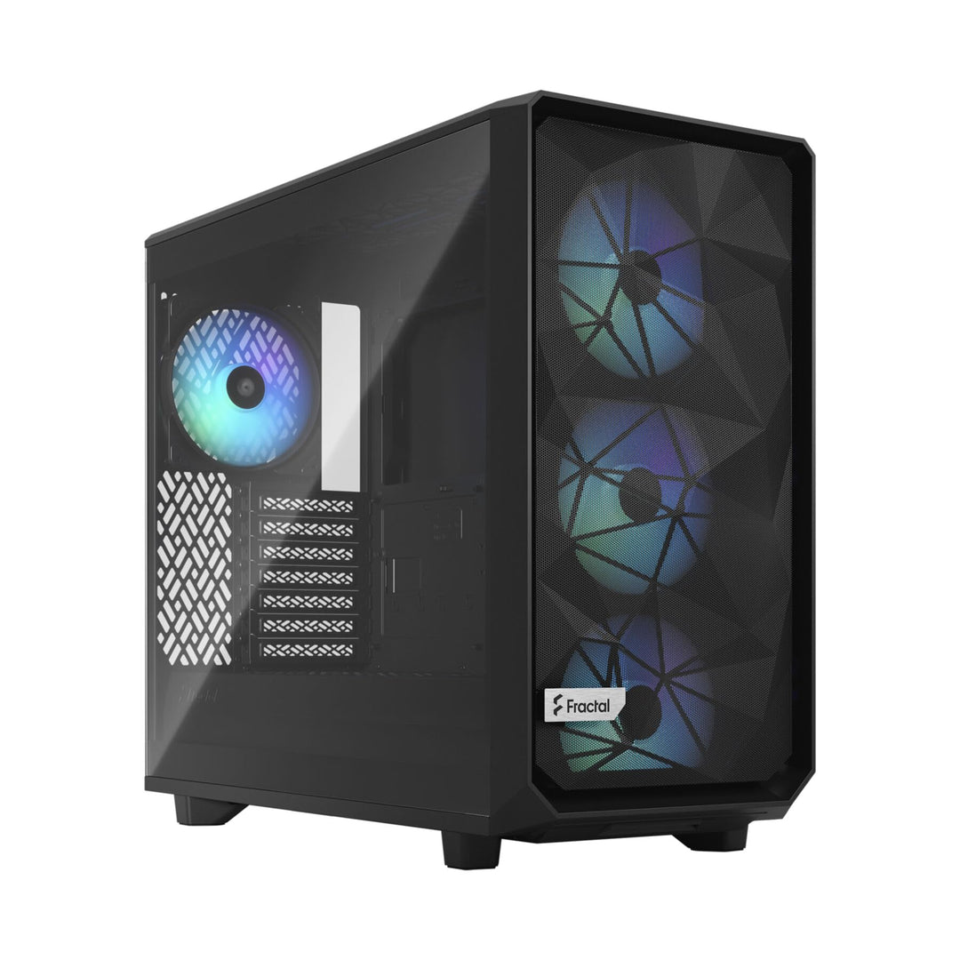Fractal Design Meshify 2 Lite RGB Black ATX Flexible Light Tinted Tempered Glass Window Mid Tower Co