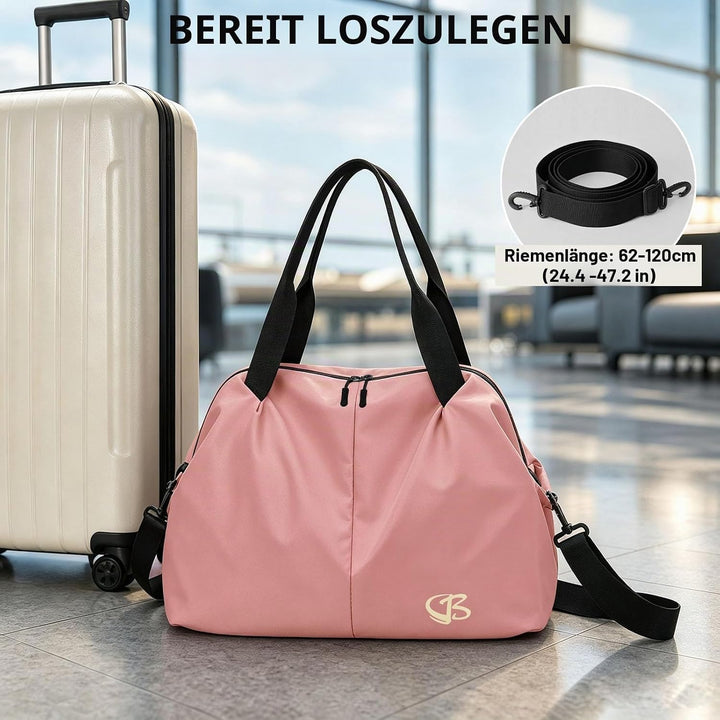 Sporttasche Damen Klein Reisetasche, 45x27x20 cm, mit Nassfach, Weekender Fitness Gym Bag, Sport Tas