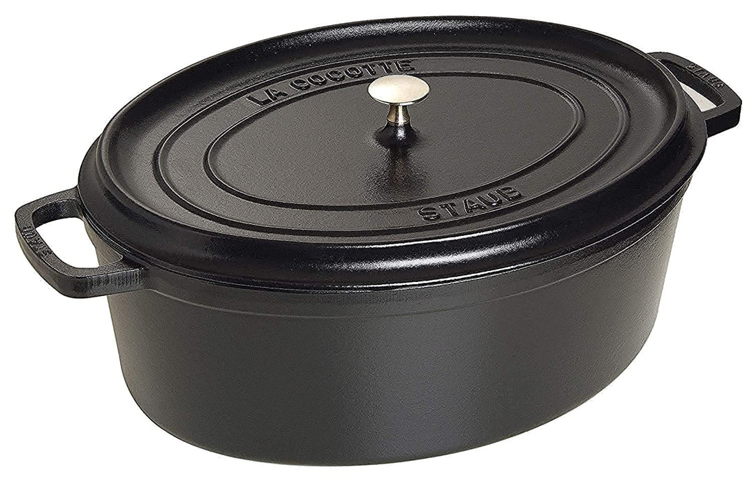 STAUB Gusseisen Bräter/Cocotte, Oval 31 cm, 5,5 L, Aromaregen Funktion, Für alle Herdarten geeignet,