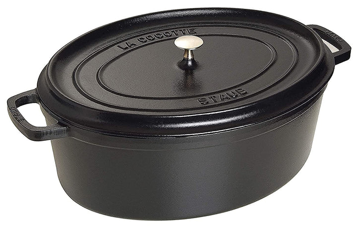 STAUB Gusseisen Bräter/Cocotte, Oval 31 cm, 5,5 L, Aromaregen Funktion, Für alle Herdarten geeignet,