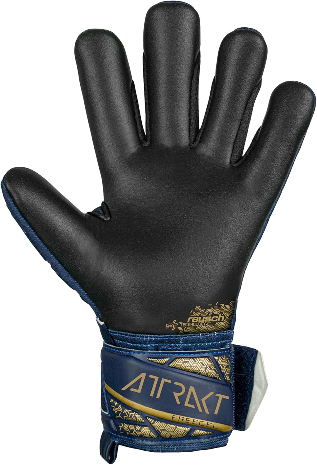 Reusch Unisex Jugend Attrakt Freegel Silver Junior Torwarthandschuhe 5.5 blau-gold-schwarz, 5.5 blau
