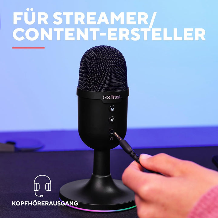 Trust Gaming GXT 236 Yami USB Streaming Mikrofon PC Podcast Twitch Discord ASMR YouTube, Kondensator