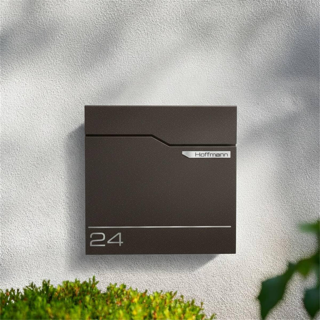 Metzler Exklusiver Briefkasten in Eisenglimmer DB 703 Hoffmann - Wandbriefkasten mit V2A Edelstahl-N