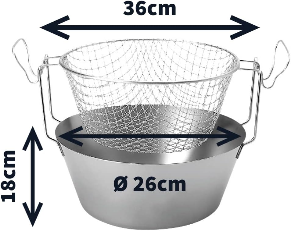 Artame art23226 Fritteuse Thermoboden Edelstahl 26 cm