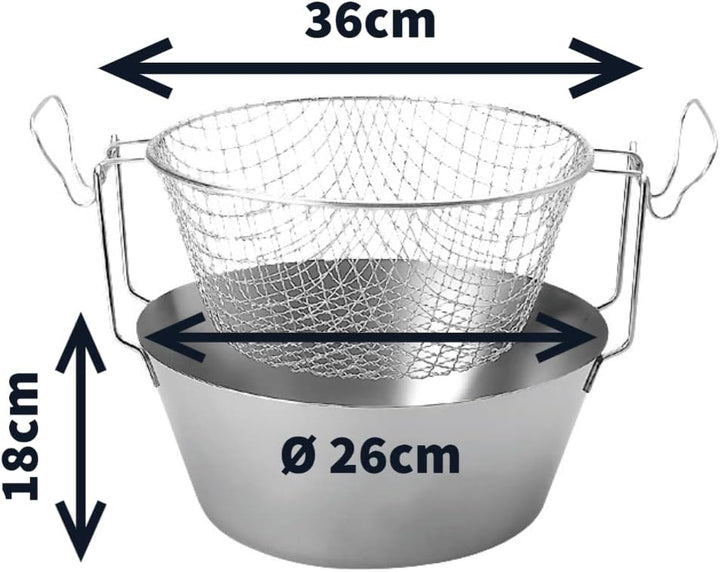 Artame art23226 Fritteuse Thermoboden Edelstahl 26 cm
