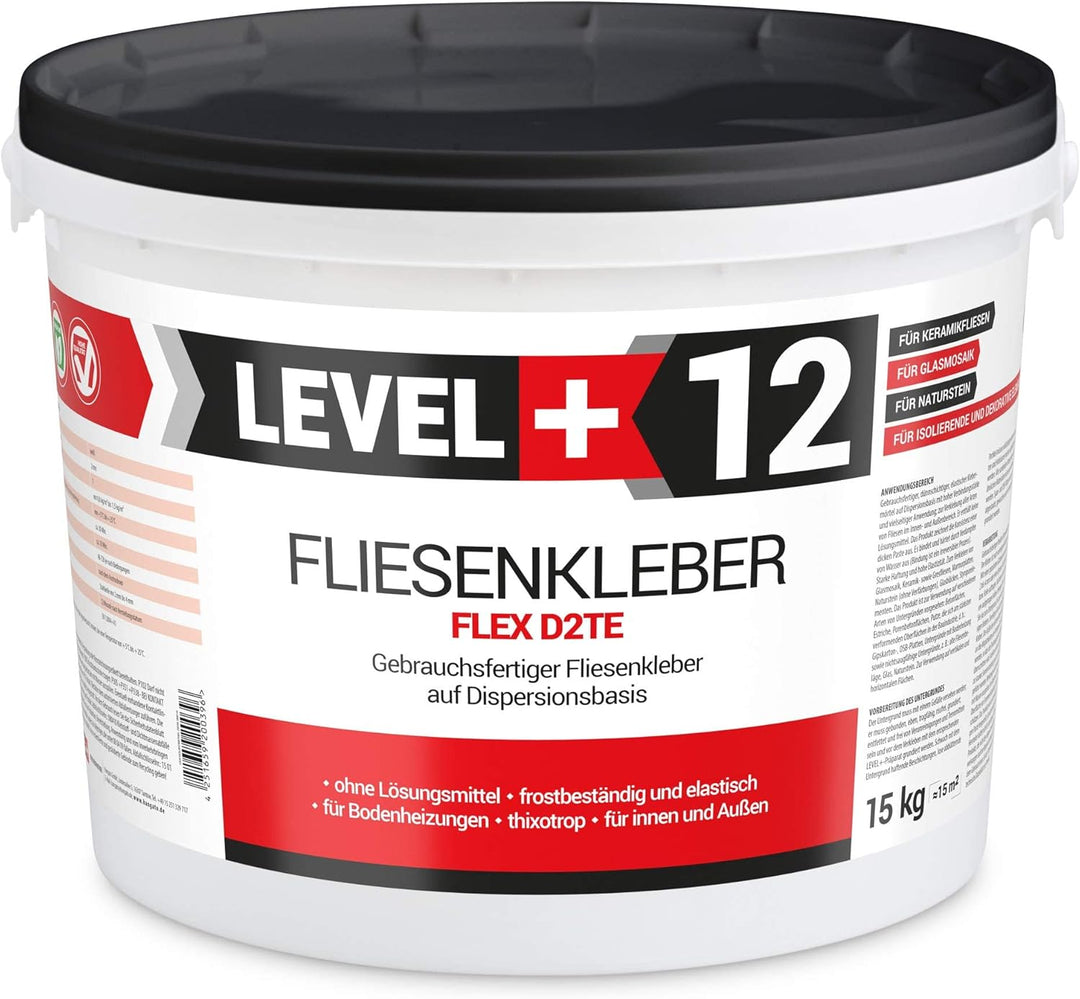 Set 15Kg Weiss Fertig Fliesenkleber Flexkleber + 5L Tiefengrund LF, LEVEL+ SET207