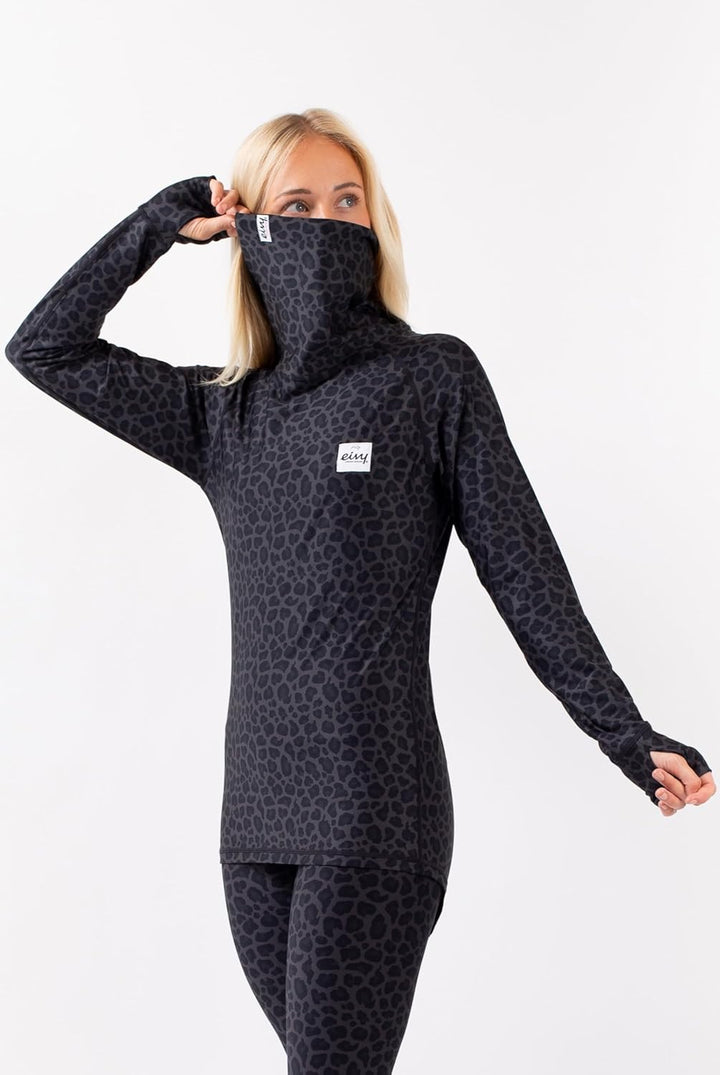 EIVY Damen Icecold Top Yoga Shirt XXL Black Leopard, XXL Black Leopard