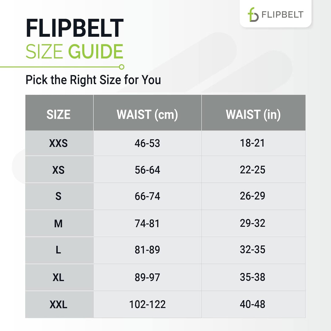 FlipBelt Classic - Gürtel mit Mehreren Taschen, Unisex XS Grün, XS Grün