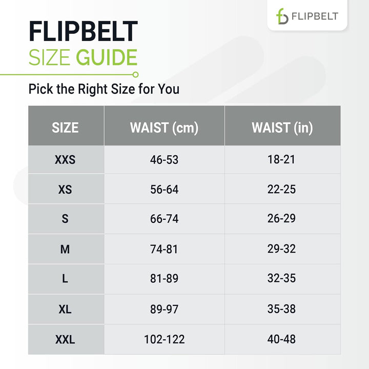 FlipBelt Classic - Gürtel mit Mehreren Taschen, Unisex XS Grün, XS Grün