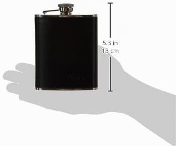 Zippo Flachmann Edelstahl - Leder umhüllt - Silber - 177 ml - Mokka - Ideal für Wandern und Outdoor