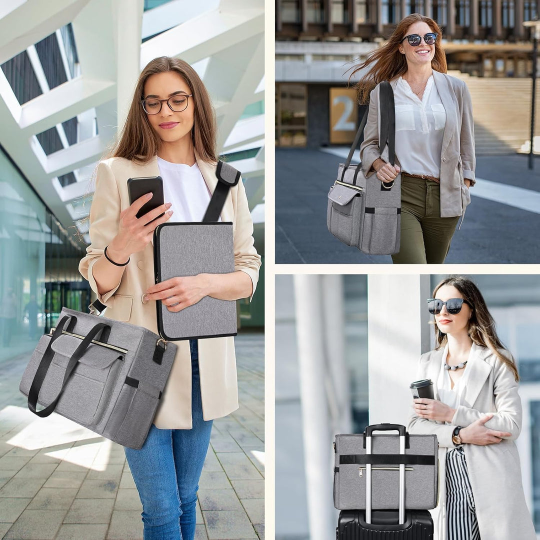 ESTARER Lehrertasche mit Erweiterter Aktenordnertasche,Arbeitstasche mit Fächern für Laptop,Tragbare