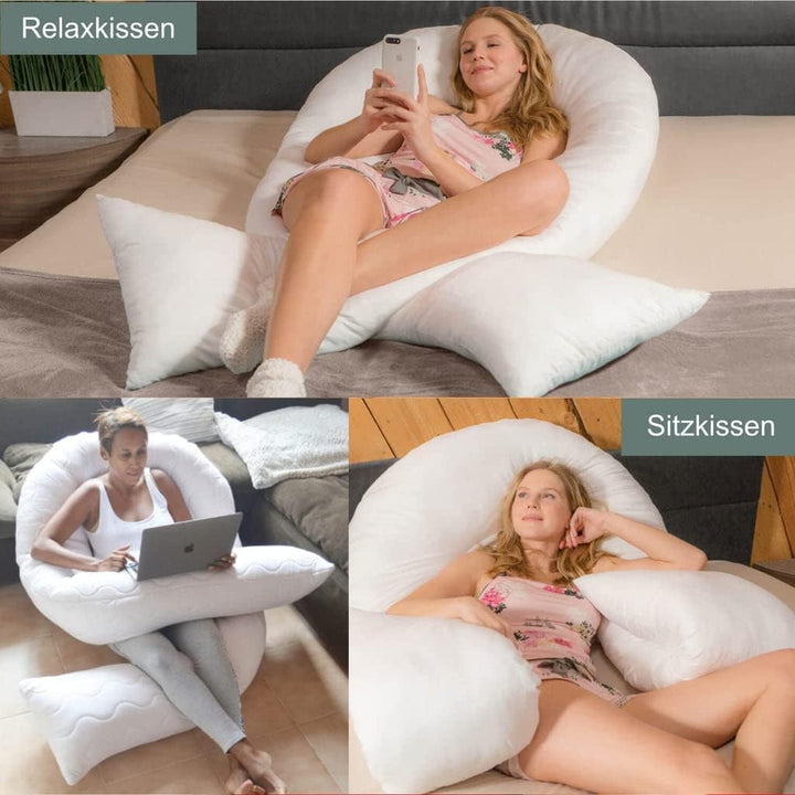 Traumreiter Seitenschläferkissen Jumbo XXL mit Bezug Grau Deluxe, Männer &amp; Frauen, Komfortkissen Erw