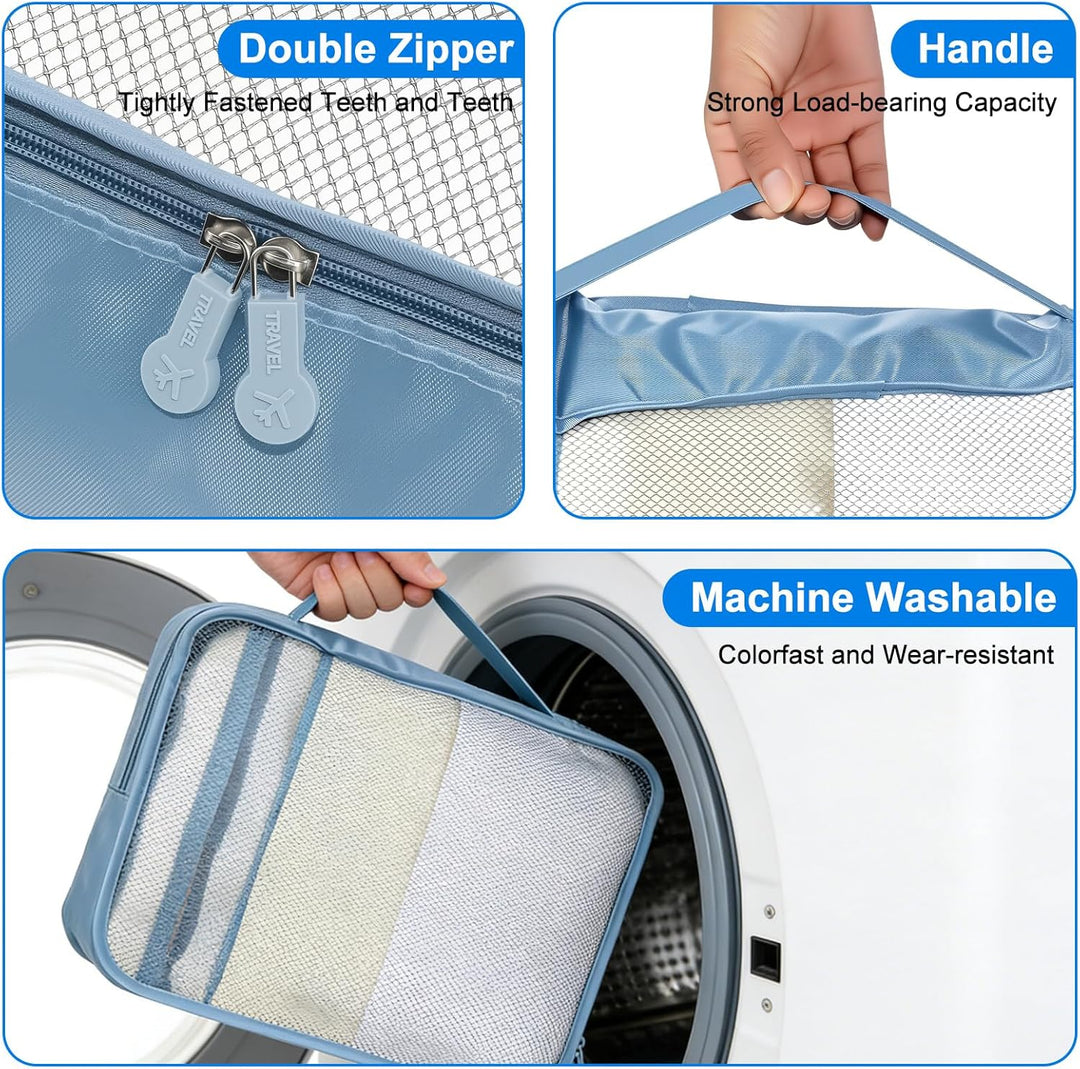 2 Large &amp; 2 Medium &amp; 2 Small Packing Cubes - Mischgrössen Koffer Organizer– Packwürfel von klein bis