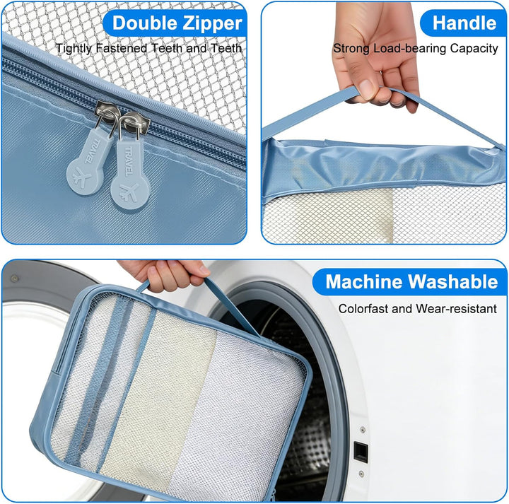 2 Large &amp; 2 Medium &amp; 2 Small Packing Cubes - Mischgrössen Koffer Organizer– Packwürfel von klein bis