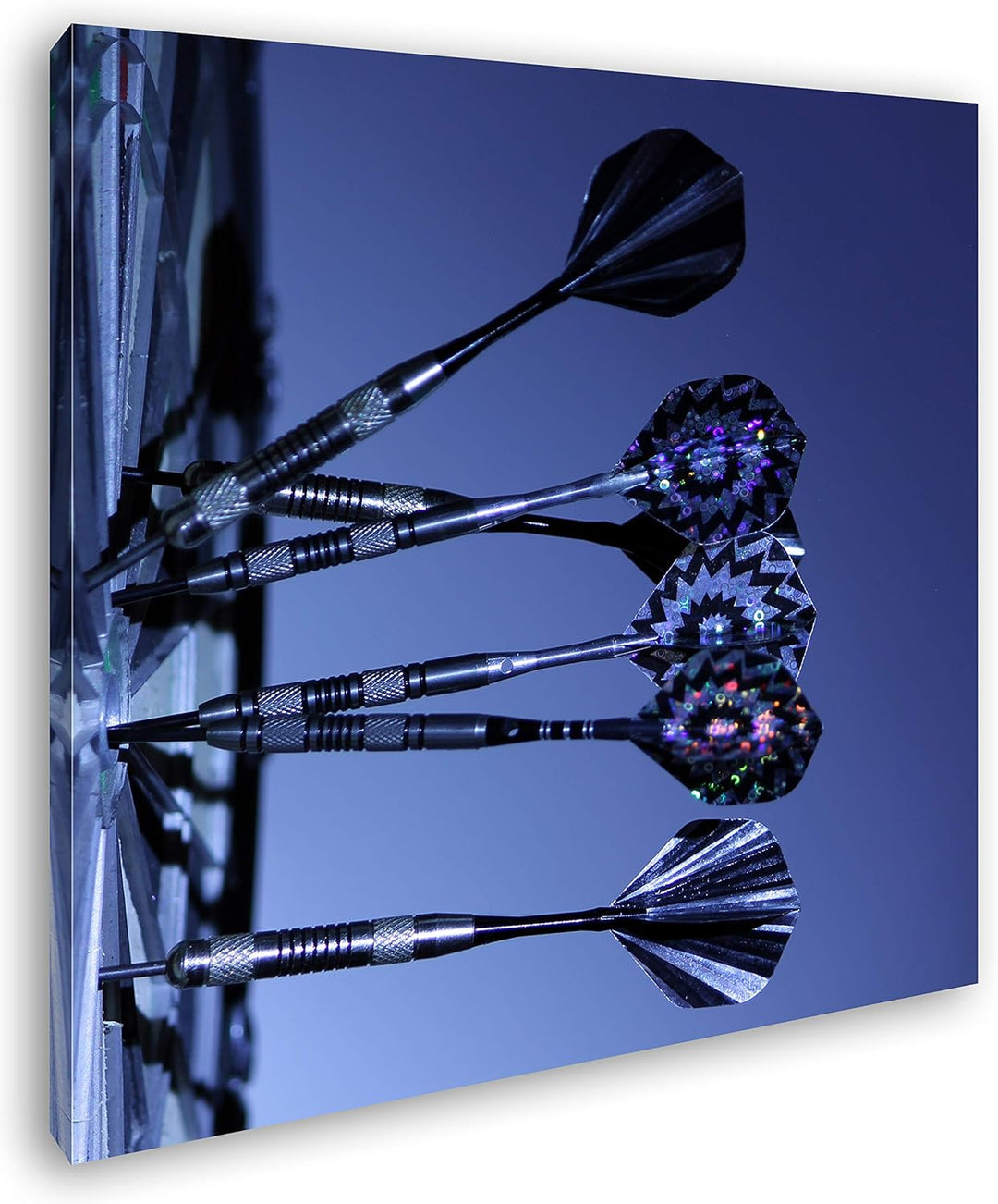 deyoli Darts auf Einer Dartscheibe Format: 70x70 als Leinwandbild, Motiv fertig gerahmt auf Echtholz