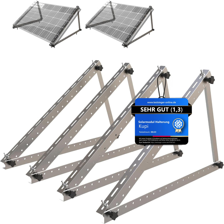 2 Sets Solarpanel Halterung Balkonkraftwerk | Solarmodul Halterung für Solarmodule bis 114cm | Verst
