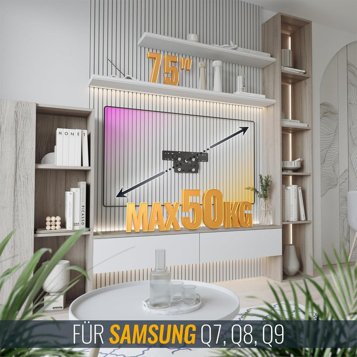 RICOO No Gap TV Wandhalterung Fernseher Halterung SQ75 für Samsung Q7/Q8/Q9 QLED 75 Zoll flach &amp; Ult