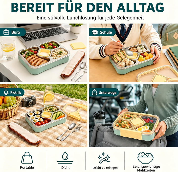 Brotdose Edelstahl Bento Box, 1020 ML Brotdose