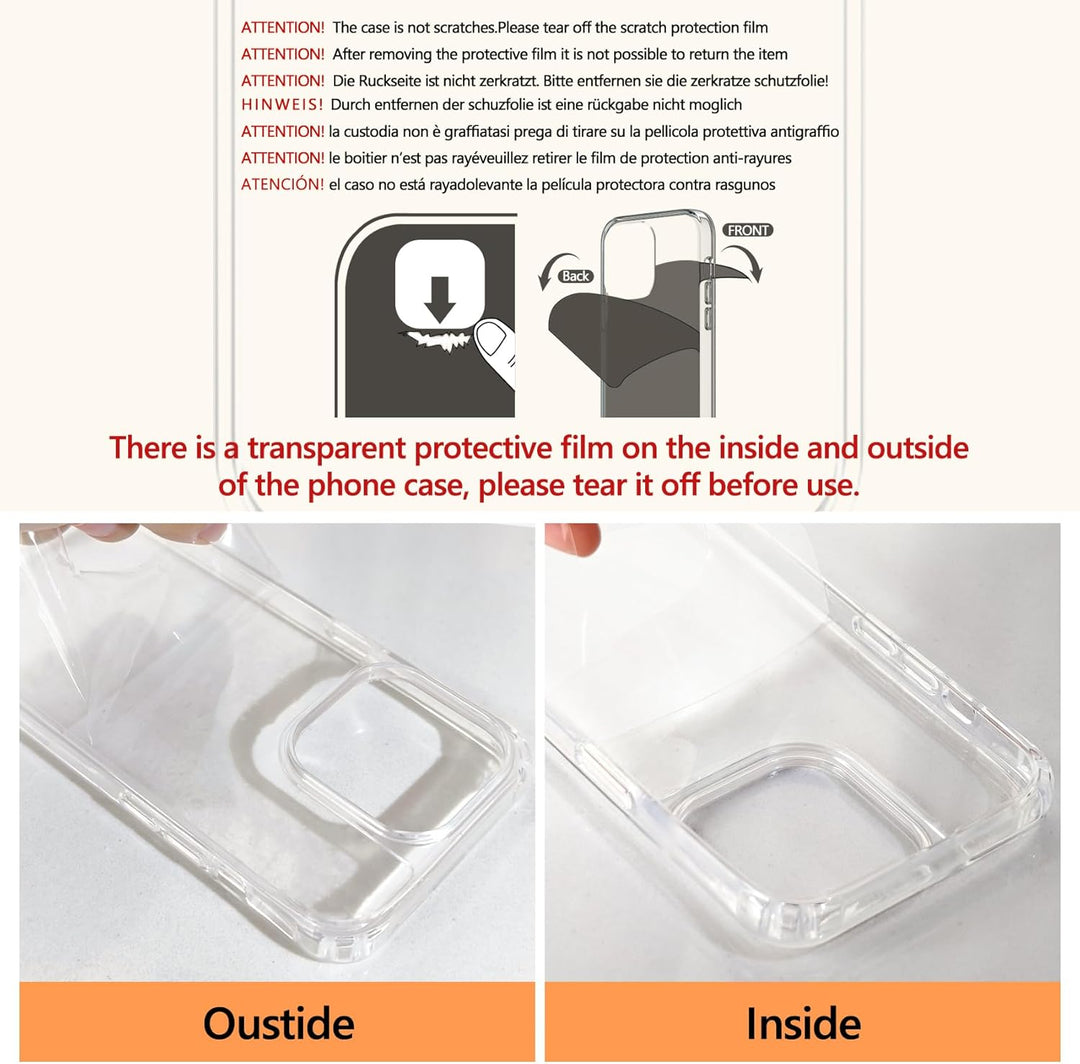 DiDaDi Handyhülle für iPhone 12 Mini Hülle mit Band &amp; Magnet - Transparente Handykette, Abnehmbar mi