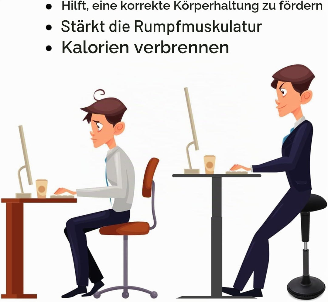 FLEXISPOT Ergonomie Wobble Hocker Arbeitshocker Bürohocker Ergonomische Stehhilfe Hoch verstellbar S