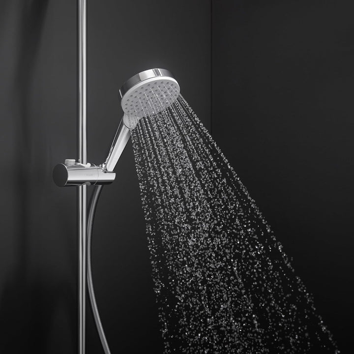 hansgrohe wassersparender Duschkopf Crometta, Sparduschkopf, Duschbrause, Weiss/Chrom