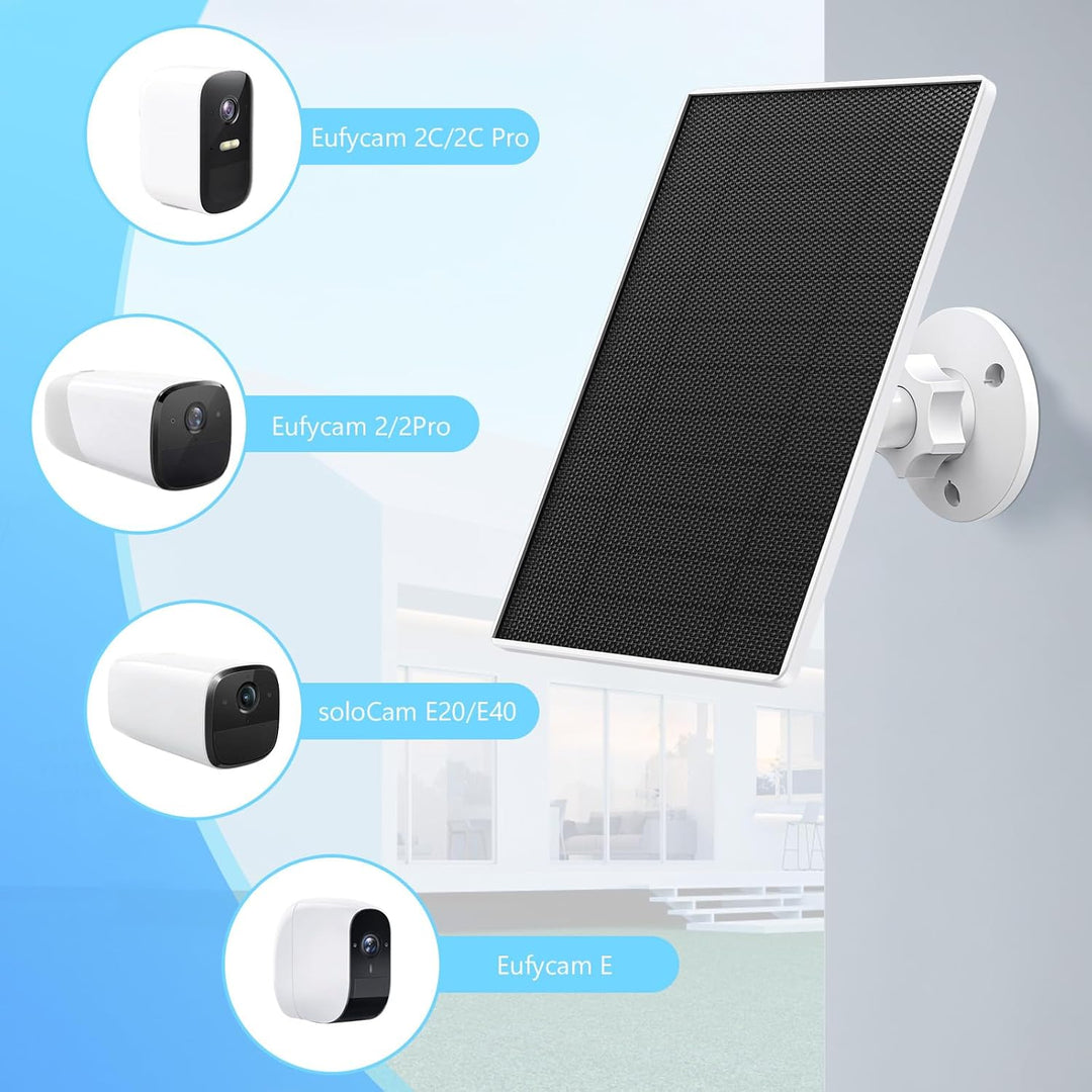 Solarpanel für eufy Kamera, 5 W Solarpanel für Eufy E, 2C/2C Pro, 2/2Pro, E20/E40, Solo, SoloCam-Str