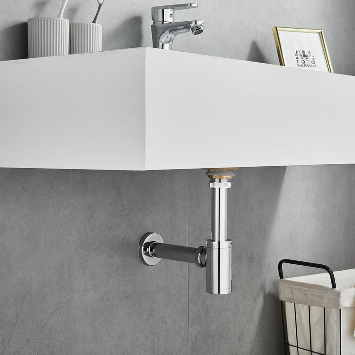 KEOKBON Universal- 1 1/4 Zoll x 32mm Siphon für Waschbecken & Waschtisch - Abflussgarnitur passgenau
