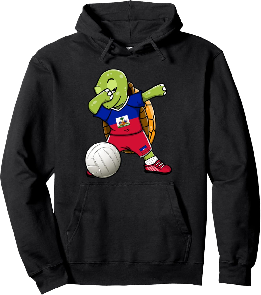 Dabbing Schildkröte Haiti Volleyball Mannschaft Haitianische Pullover Hoodie