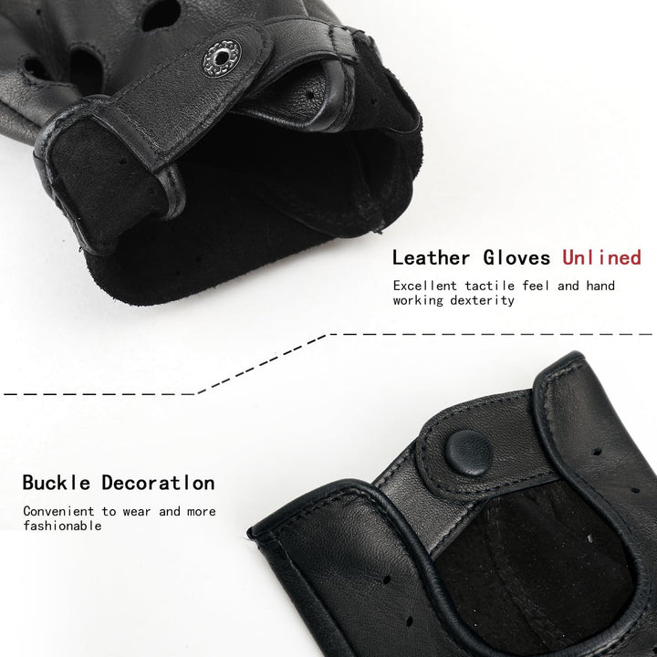 ZLUXURQ Damen Retro Weiche nd Dünne Ausgezeichnete Lammfell Leder Qualität Touchscreen Fahrhandschuh