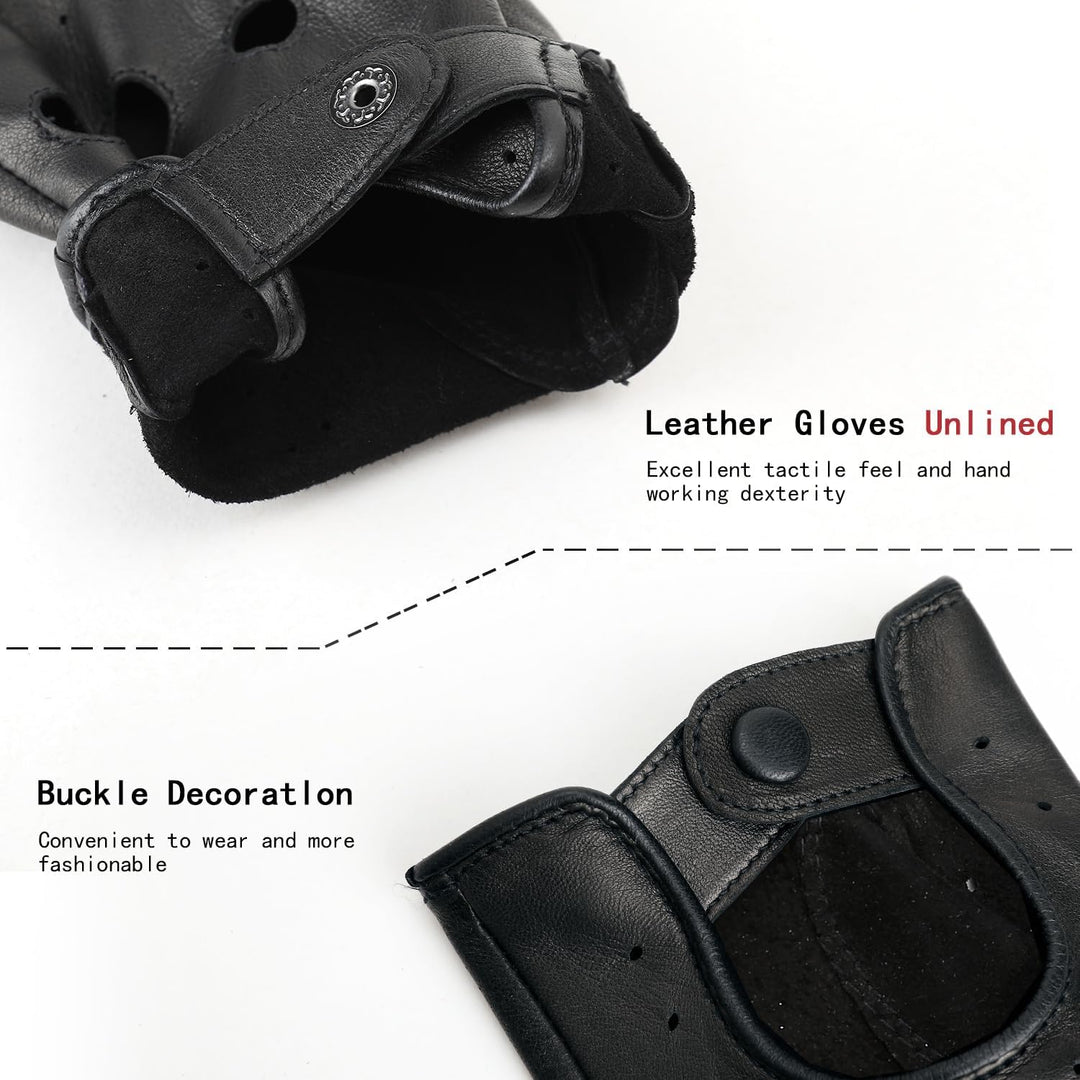 ZLUXURQ Damen Retro Weiche nd Dünne Ausgezeichnete Lammfell Leder Qualität Touchscreen Fahrhandschuh