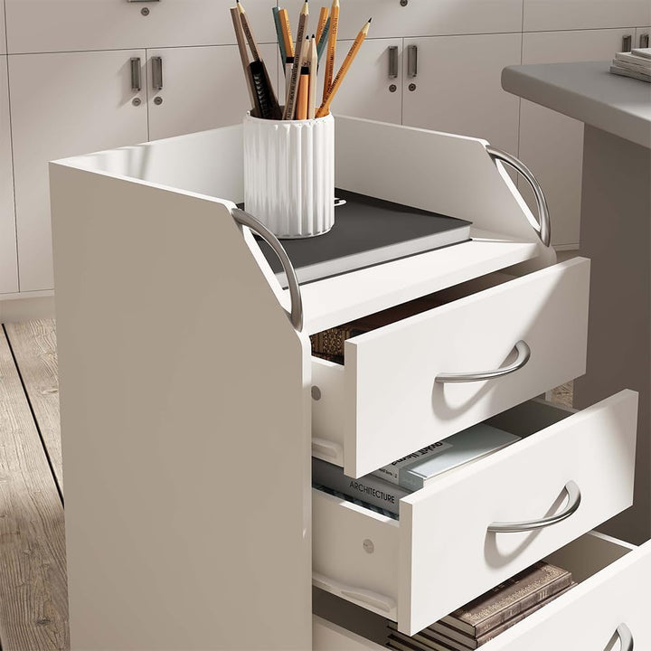 Vicco Rollcontainer Gwendolyn, Weiss, 40 x 36 cm mit 4 Schubladen
