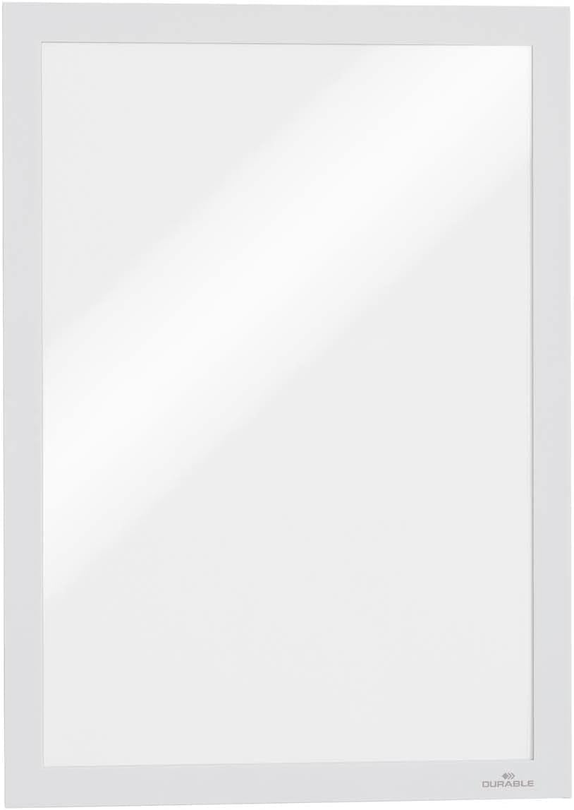 Durable Info-Rahmen Duraframe (A4, selbstklebend mit Magnetverschluss) 10 Stück, weiss, 488202 A4 We