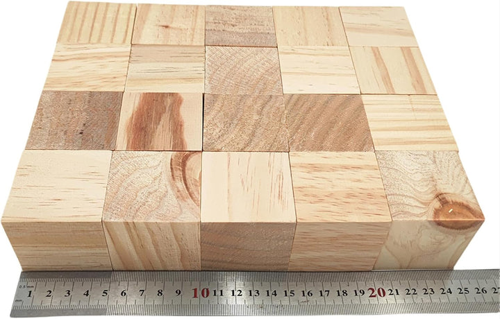 Anktily 20 Stück Kiefernholz Würfel, 5 cm, unlackiert, quadratisch, für Handwerk, Schnitzen, Puzzle,
