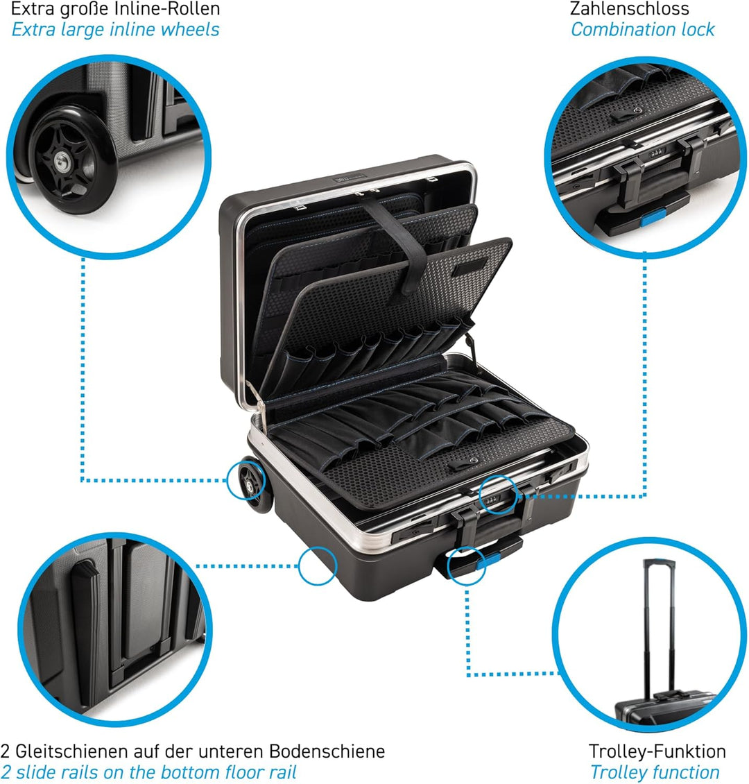 B&W Werkzeugkoffer go XL - tool.case ABS.360.PLT, Inhalt 36 Liter, mit Rollen, Innenmasse: 480 x 375