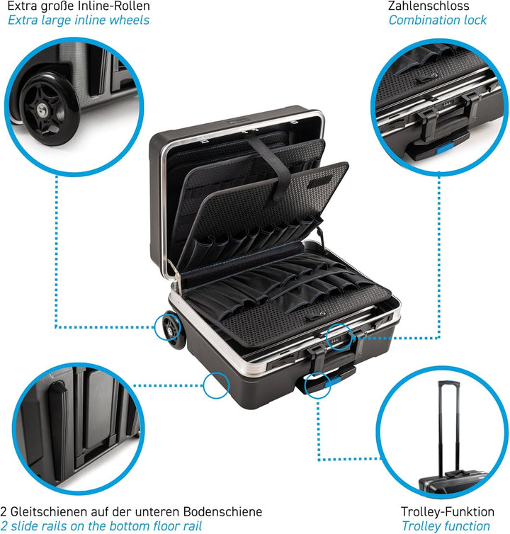 B&W Werkzeugkoffer go XL - tool.case ABS.360.PLT, Inhalt 36 Liter, mit Rollen, Innenmasse: 480 x 375