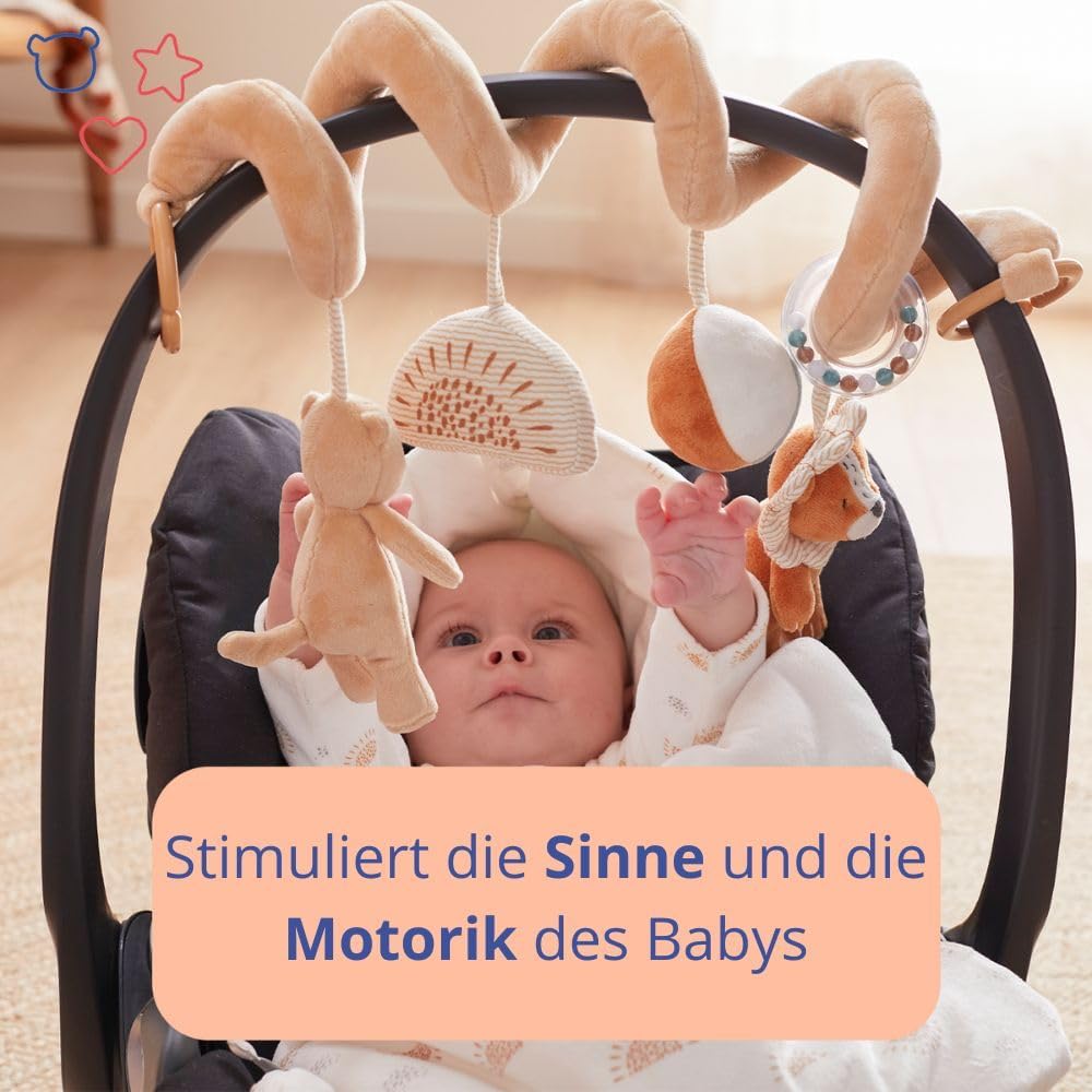 Noukie's - Baby-Aktivitätsspirale Babou & Kendi - Lernspiel aus Veloudoux - Für Kinderbett, Laufgitt