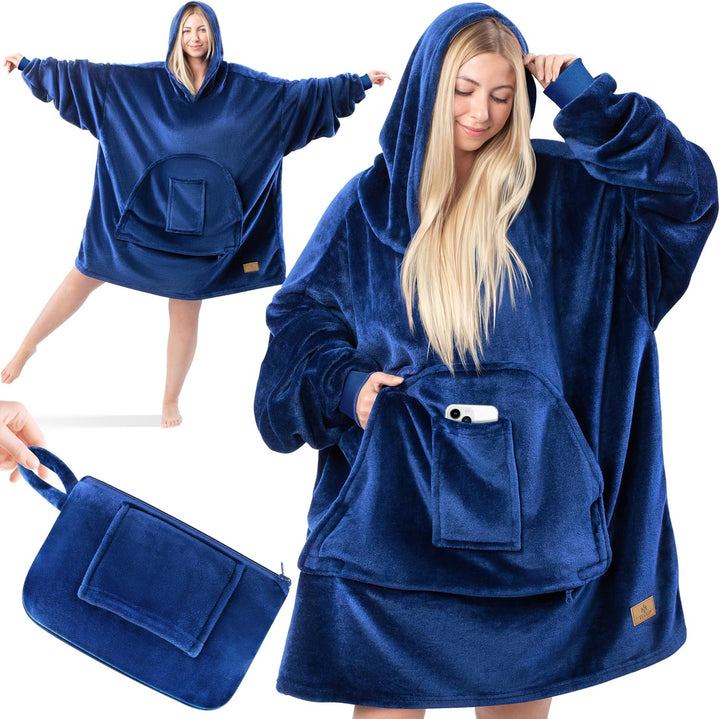 KESSER® Hoodie Decke Kuscheldecke mit Ärmeln Deckenpullover Vielseitig Tragbare Decke zum Anziehen f