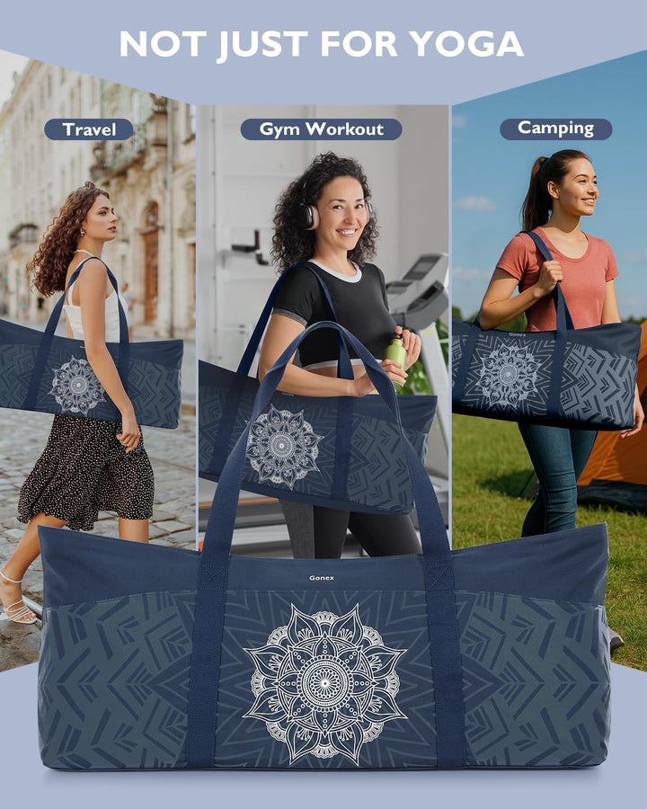 Gonex Yogatasche, Extra Grosse Canvas Sporttasche mit Wasserdichtem Fach & Metallreissverschluss, Fü