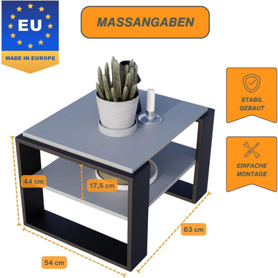 CraftPAK Wohnzimmer Tisch für Couch aus hochwertigem Holzwerkstoff, Stabiler & moderner Couchtisch m