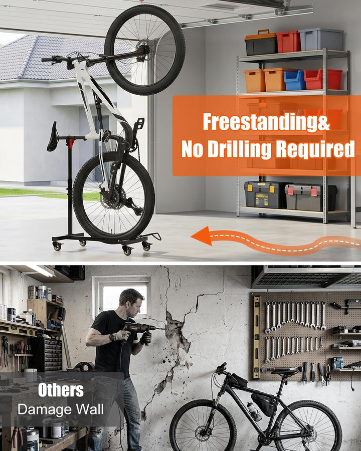 Professional Fahrradständer Boden für 24-29 Zoll Mountainbike(Maximal 10 cm Reifen) Stabiler Fahrrad