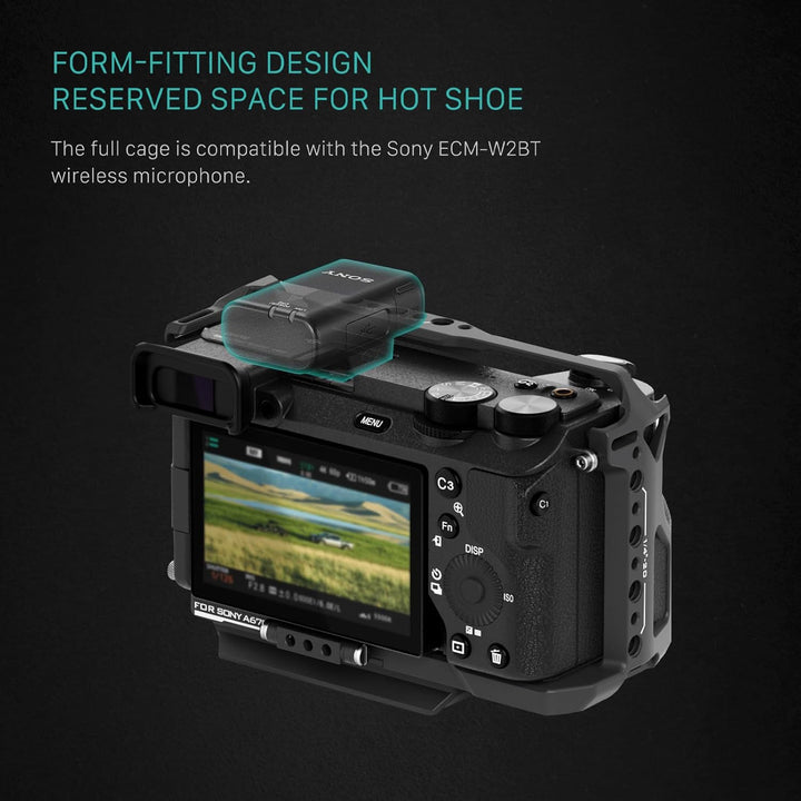 Tilta A6700 Cage, Kamerakäfig Kompatibel mit Sony a6700 mit Arca Grundplatte und HDMI Kabelklemme -
